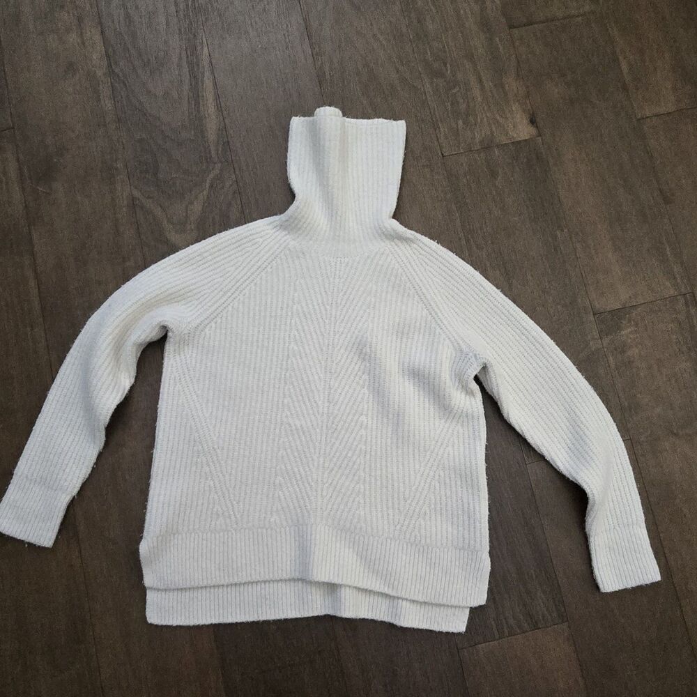 Madewell Women's off white Mock Turtleneck Neck Sweater Wool Blend Size S